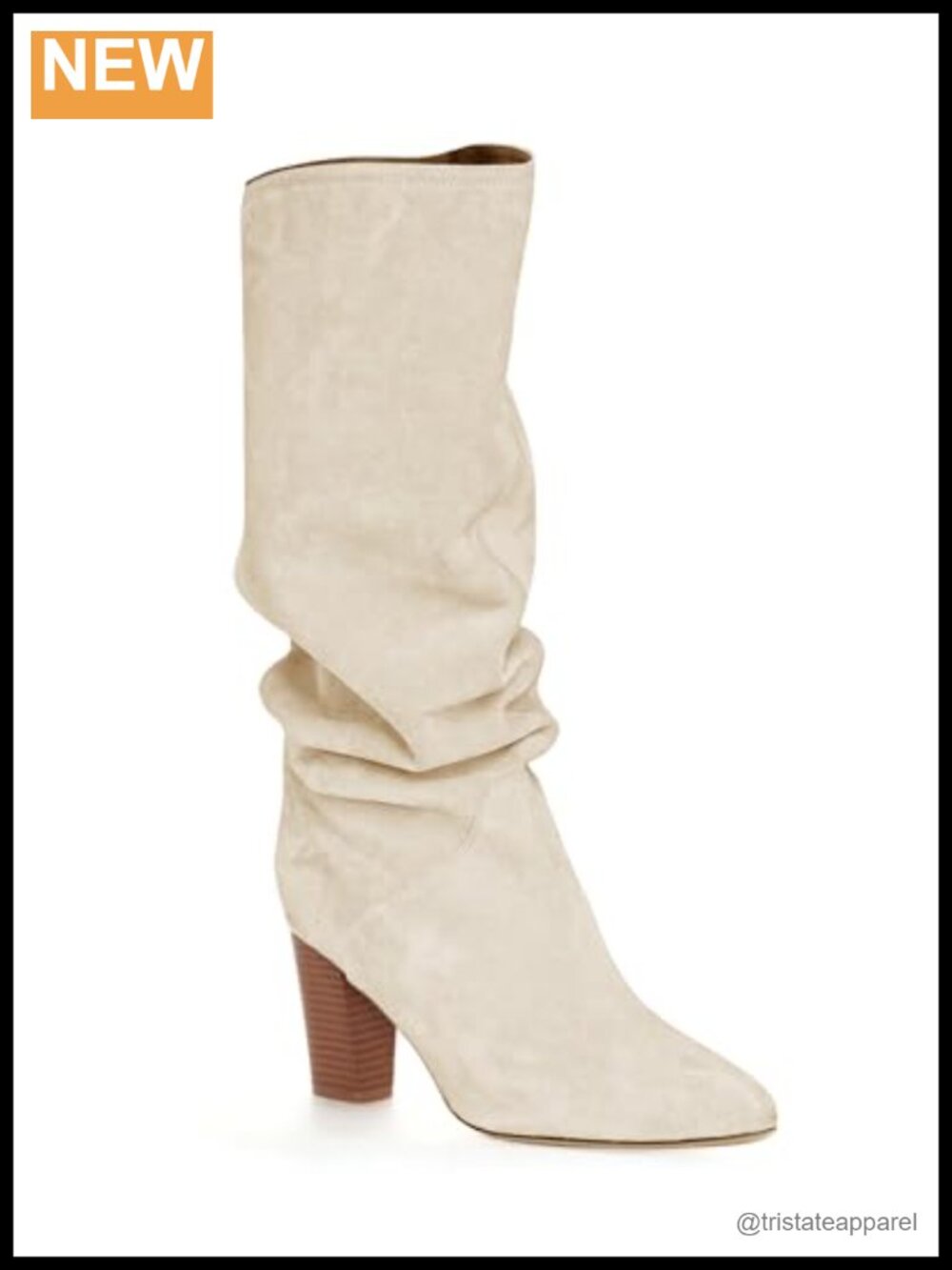 Slouchy Knee High Wide Calf Kitten Heel Pointed Toe Pull On Winter Boots
